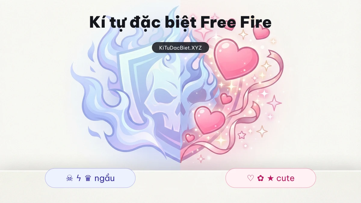 Kí tự đặc biệt Free Fire kiểu ngầu và kiểu cute