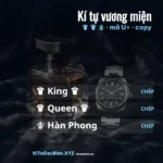 Kí tự vương miện: mã U+ và nút copy 1 chạm