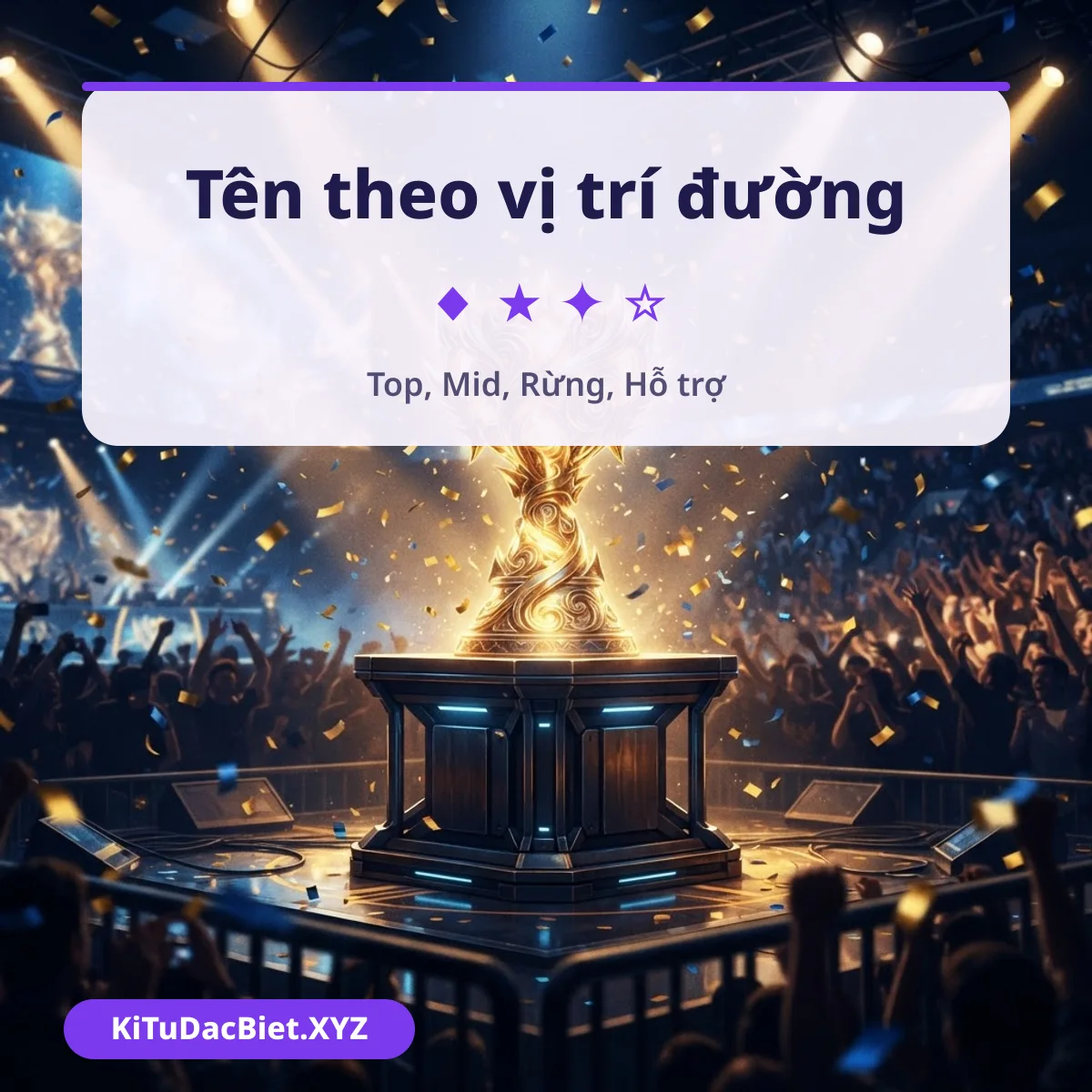 Tên LoL theo vị trí đường top mid rừng hỗ trợ