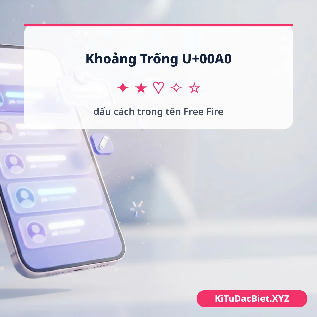 Khoảng trống U+00A0 trong tên Free Fire